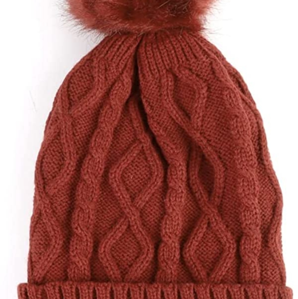 🔥 Women Knit Hat Winter Soft Warm Pom Beanie Fleece Lined Ski Skull Cap - Picture 2 of 6